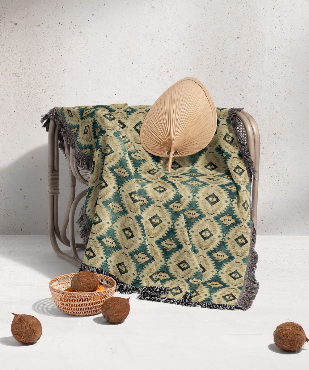 شال مبل ریش دار sofa shawl 121