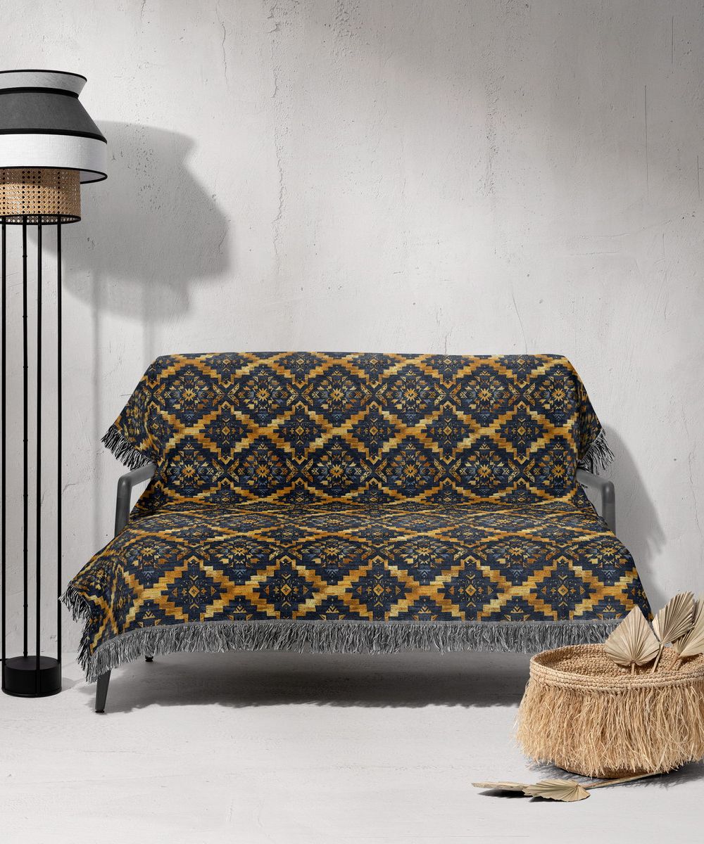 شال مبل ریش دار sofa shawl 122