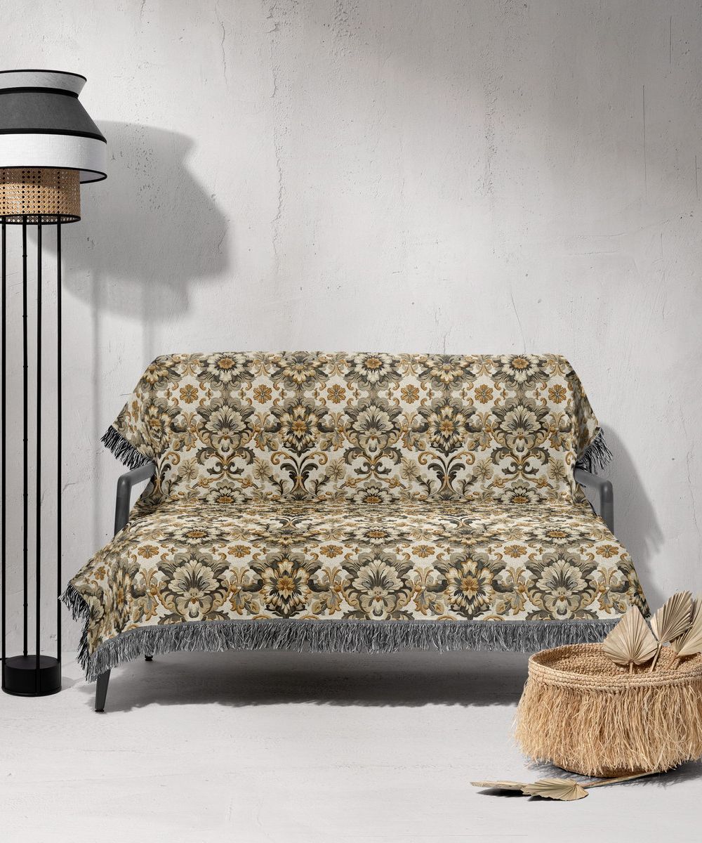 شال مبل ریش دار sofa shawl 125