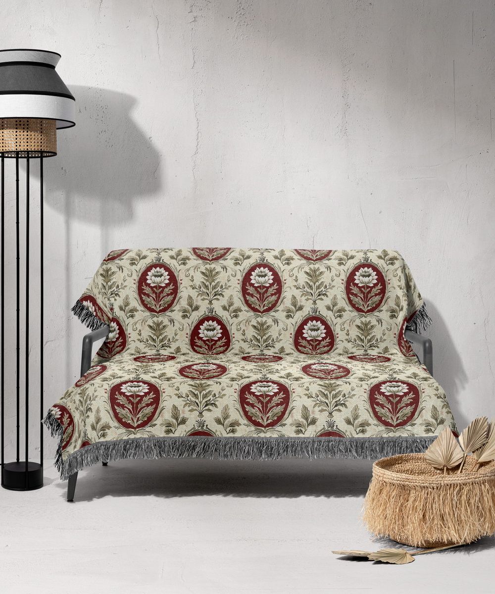 شال مبل ریش دار sofa shawl 129