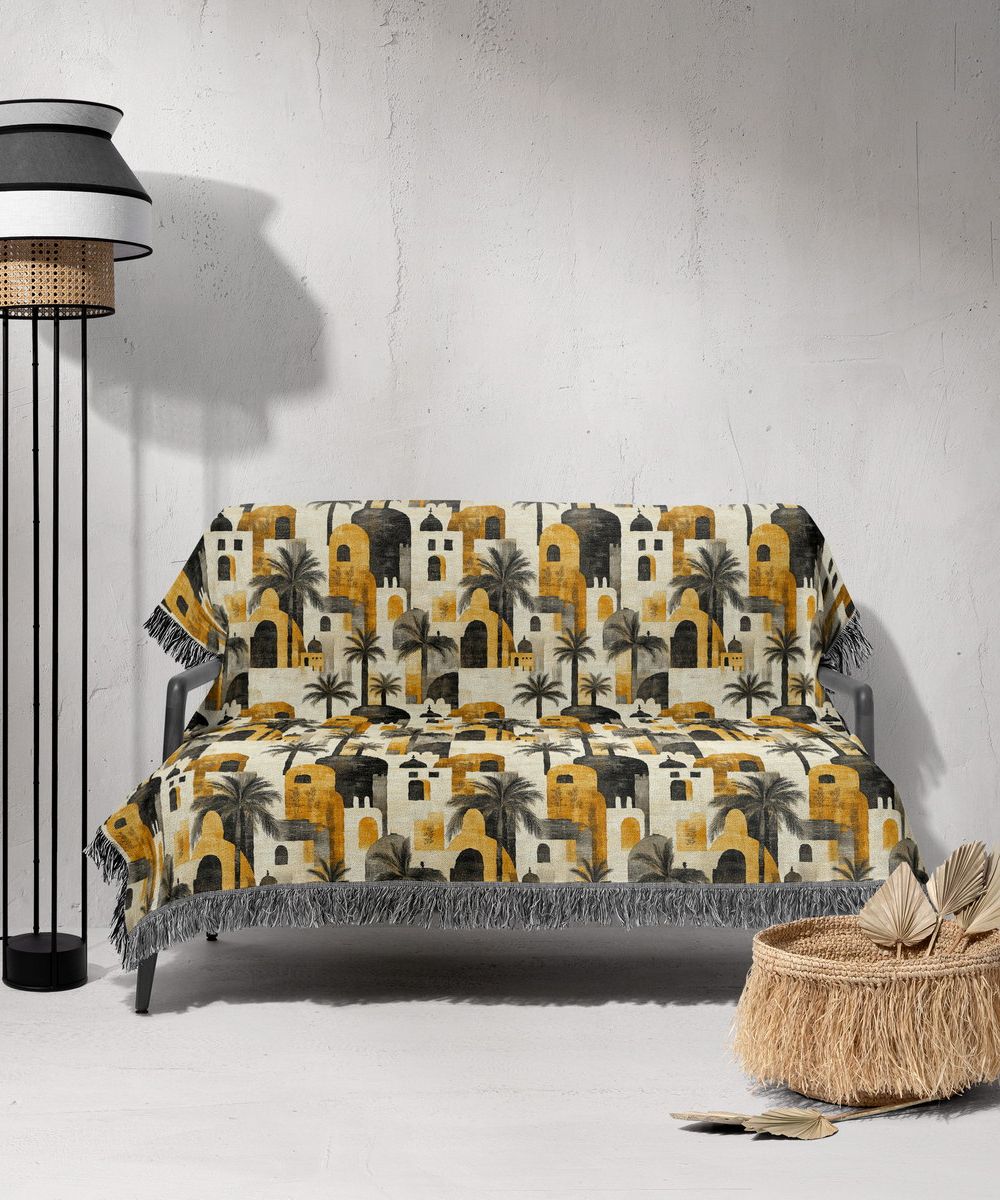 شال مبل ریش دار sofa shawl 138
