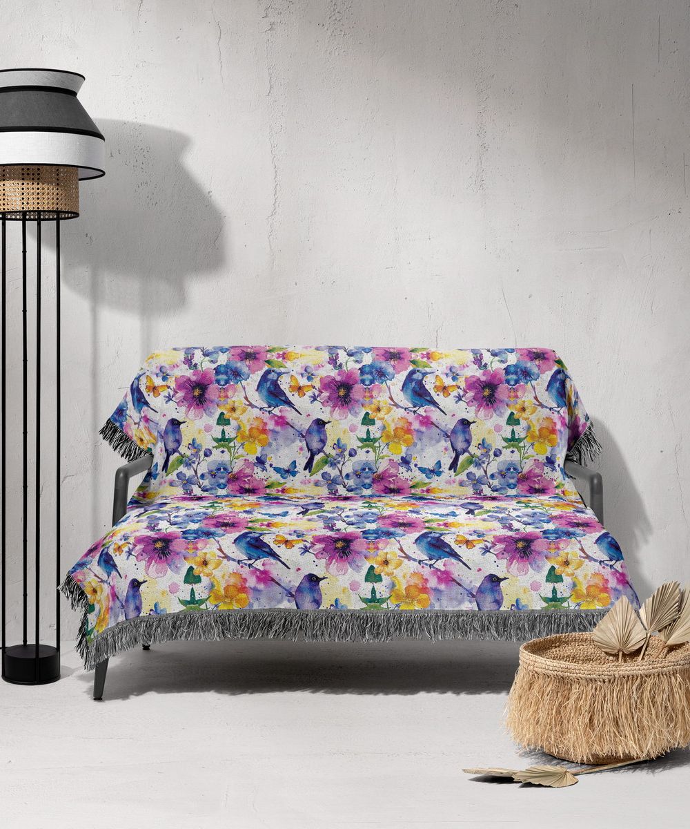 شال مبل ریش دار sofa shawl 142