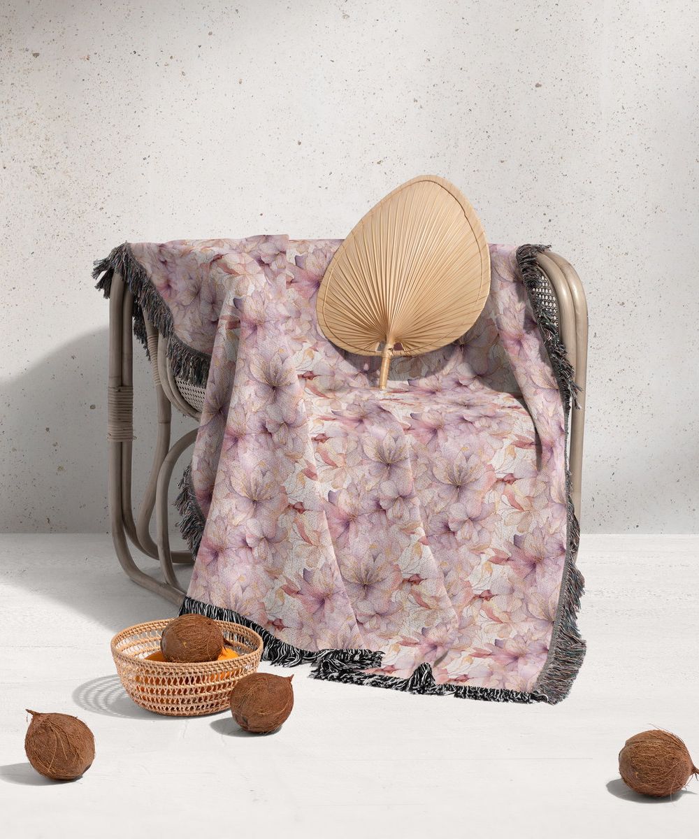 شال مبل ریش دار sofa shawl 143