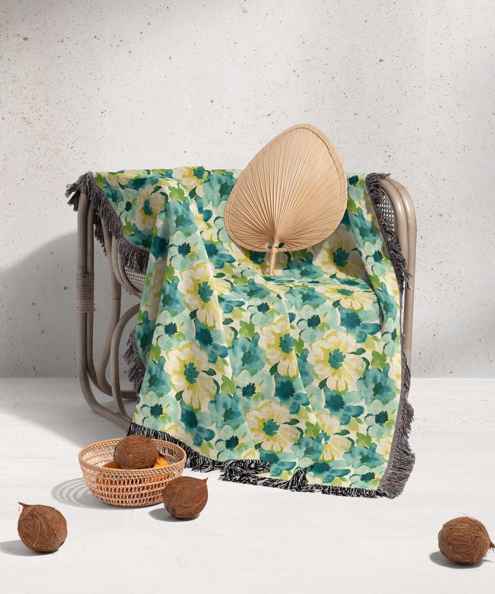 شال مبل ریش دار sofa shawl 145
