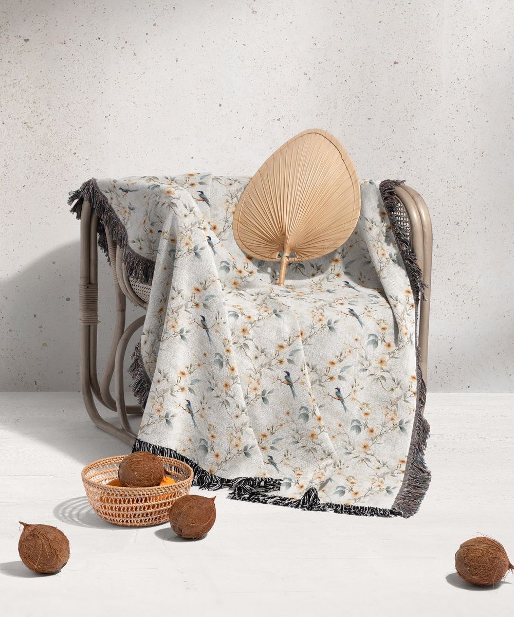 شال مبل ریش دار sofa shawl 146