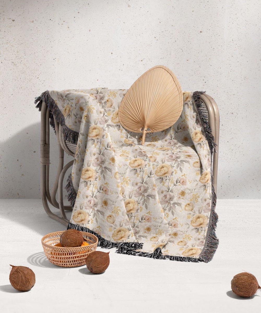 شال مبل ریش دار sofa shawl 147