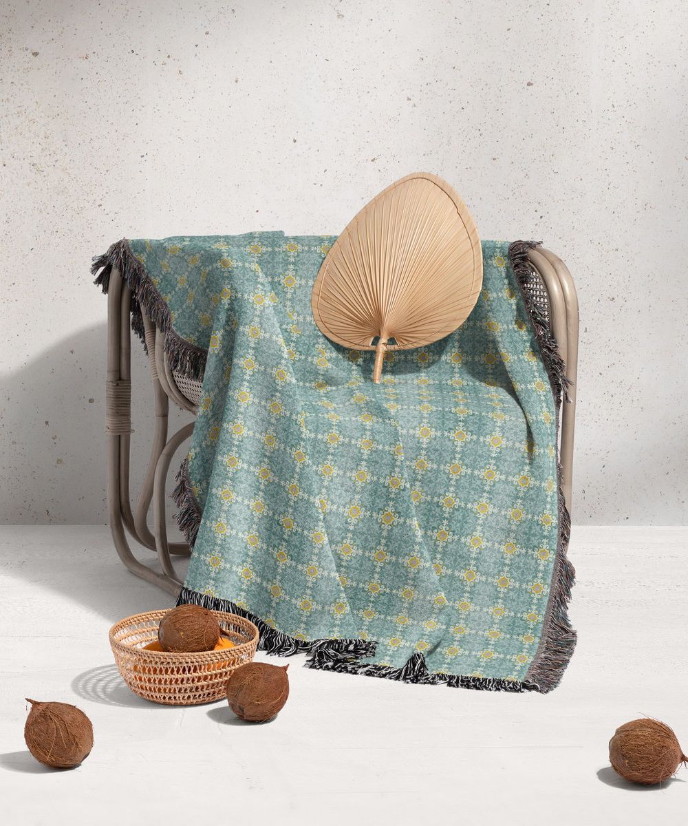 شال مبل ریش دار sofa shawl 148