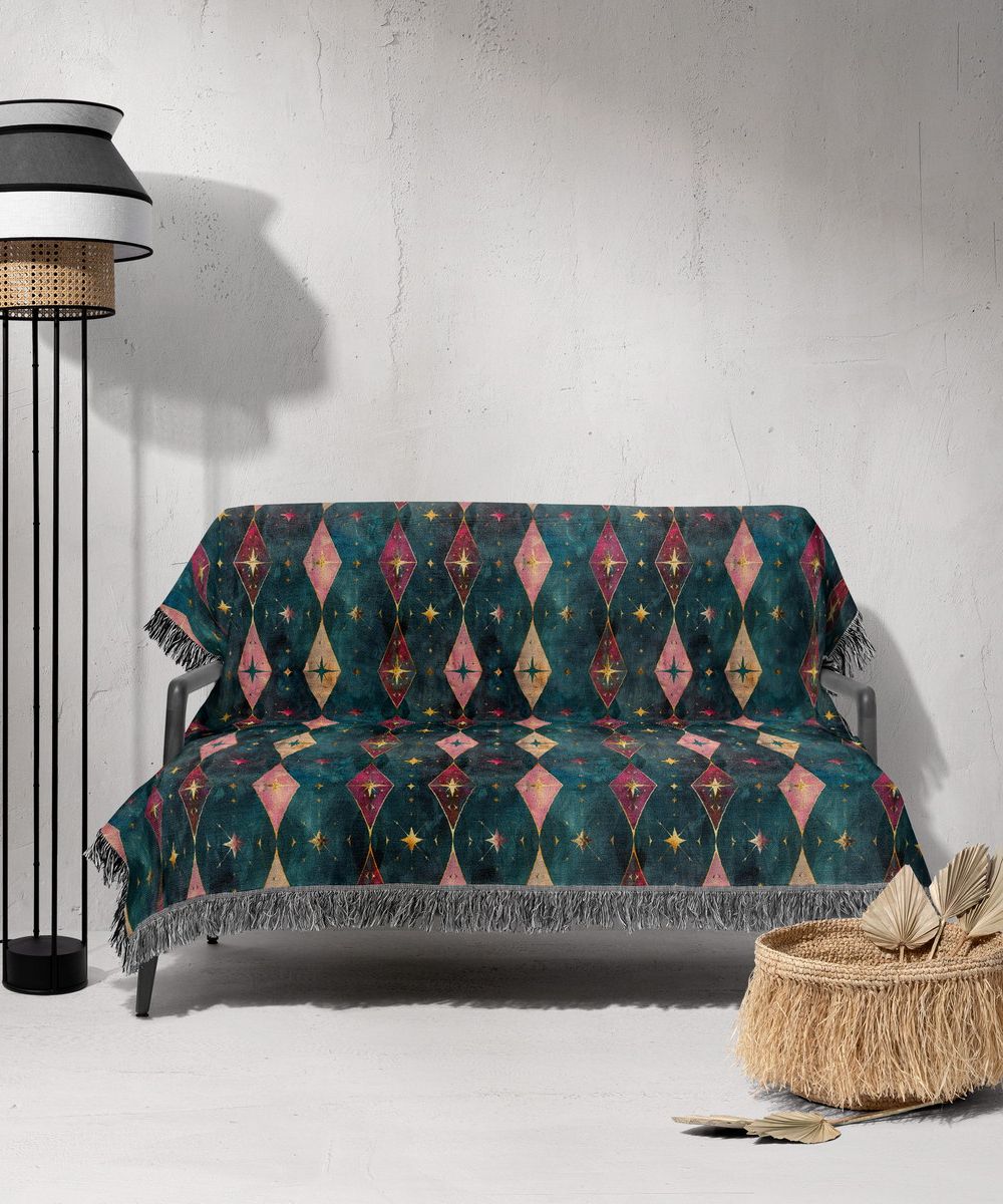 شال مبل ریش دار sofa shawl 151