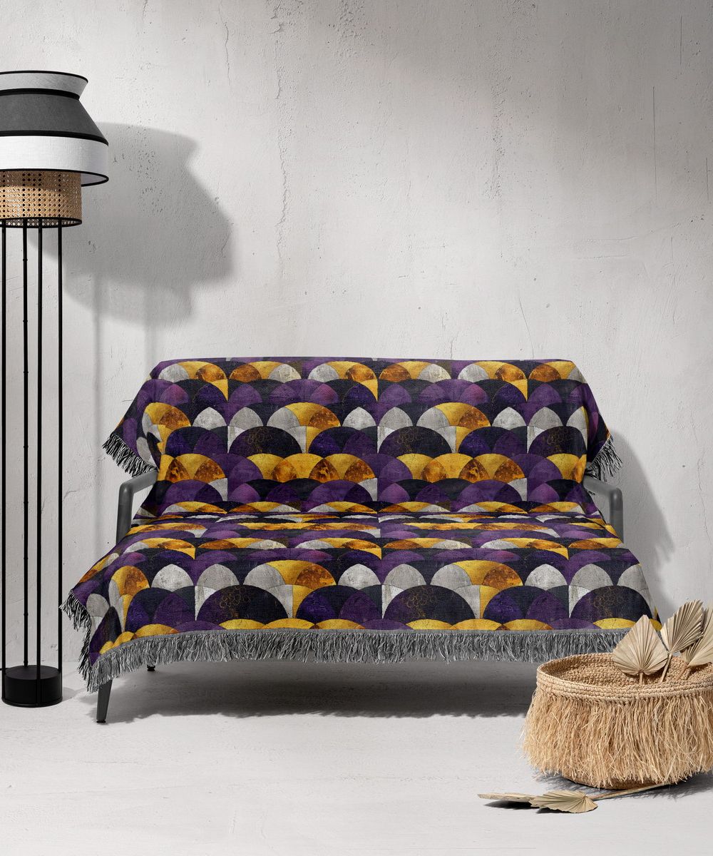 شال مبل ریش دار sofa shawl 152
