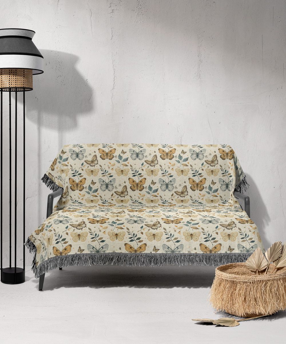 شال مبل ریش دار sofa shawl 154