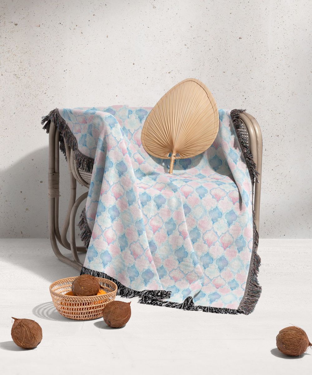 شال مبل ریش دار sofa shawl 155