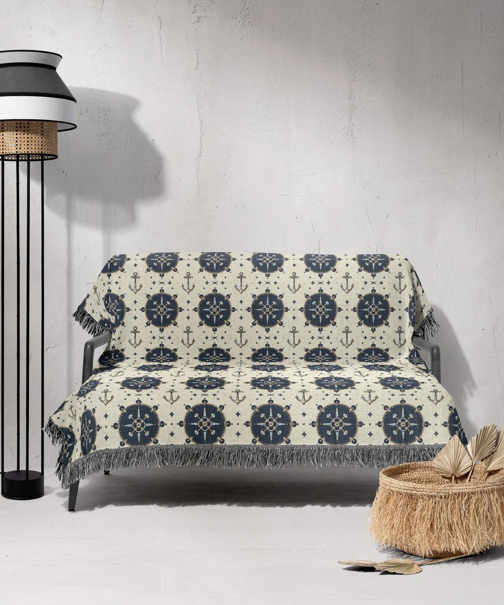 شال مبل ریش دار sofa shawl 156