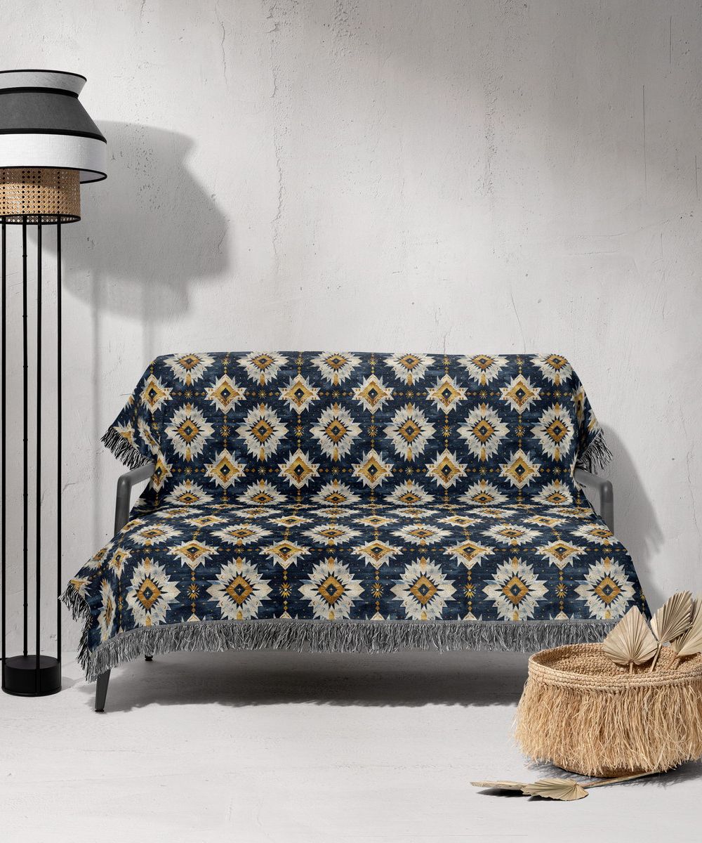 شال مبل ریش دار sofa shawl 159