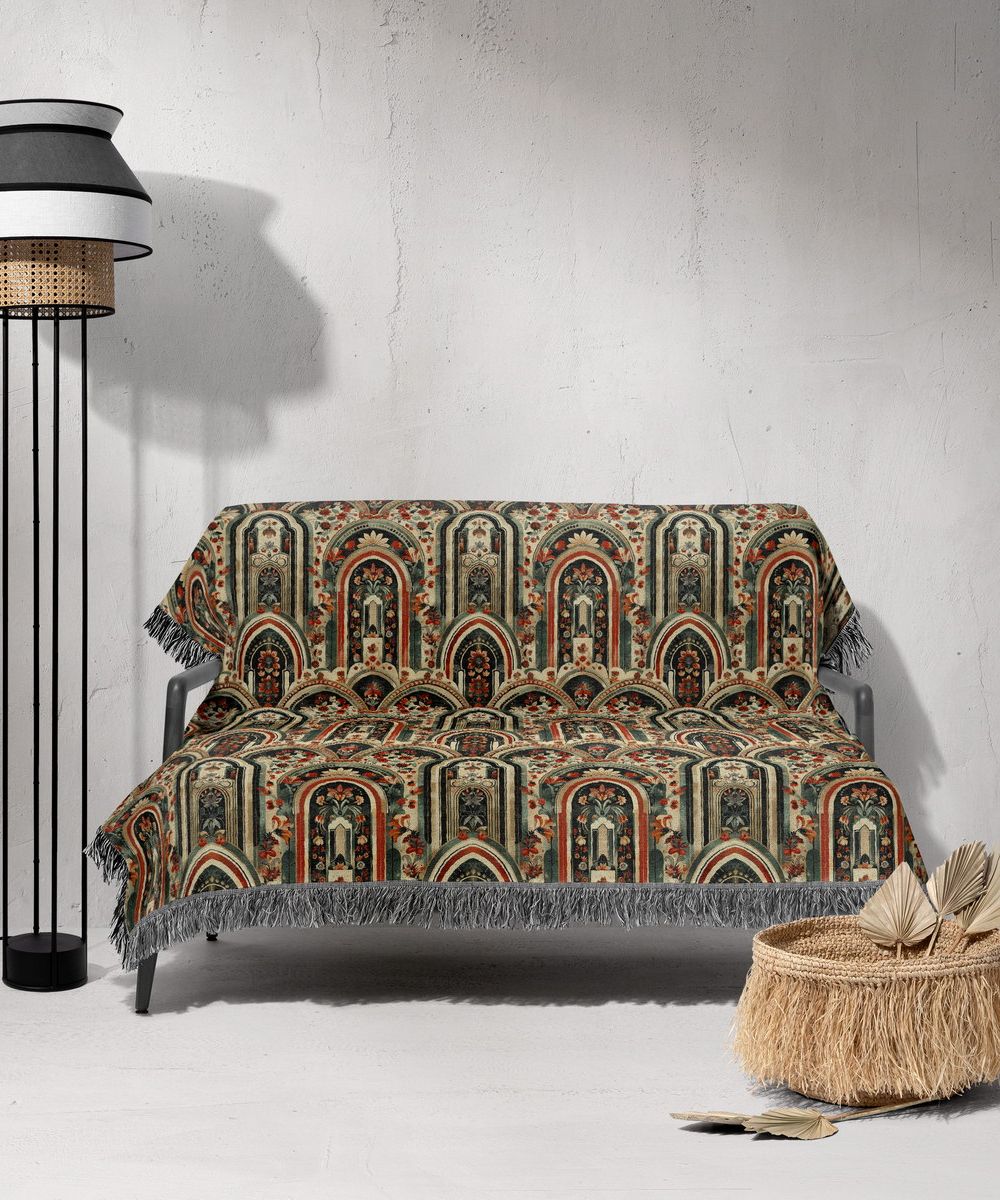 شال مبل ریش دار sofa shawl 160