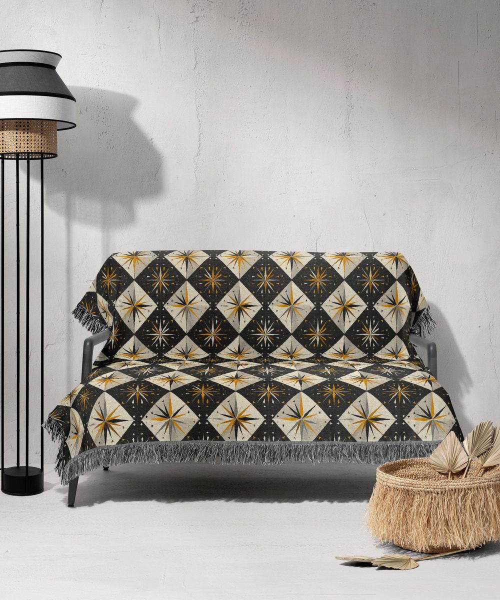 شال مبل ریش دار sofa shawl 164