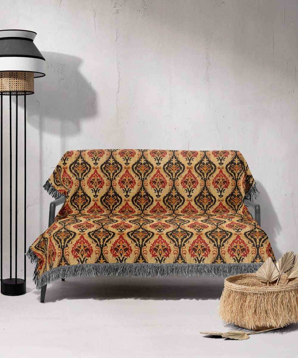 شال مبل ریش دار sofa shawl 169