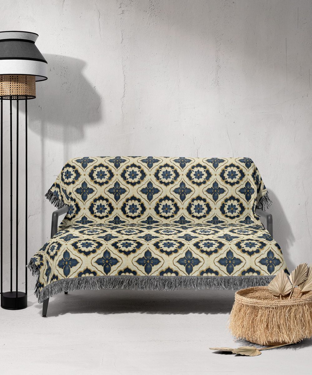 شال مبل ریش دار sofa shawl 173
