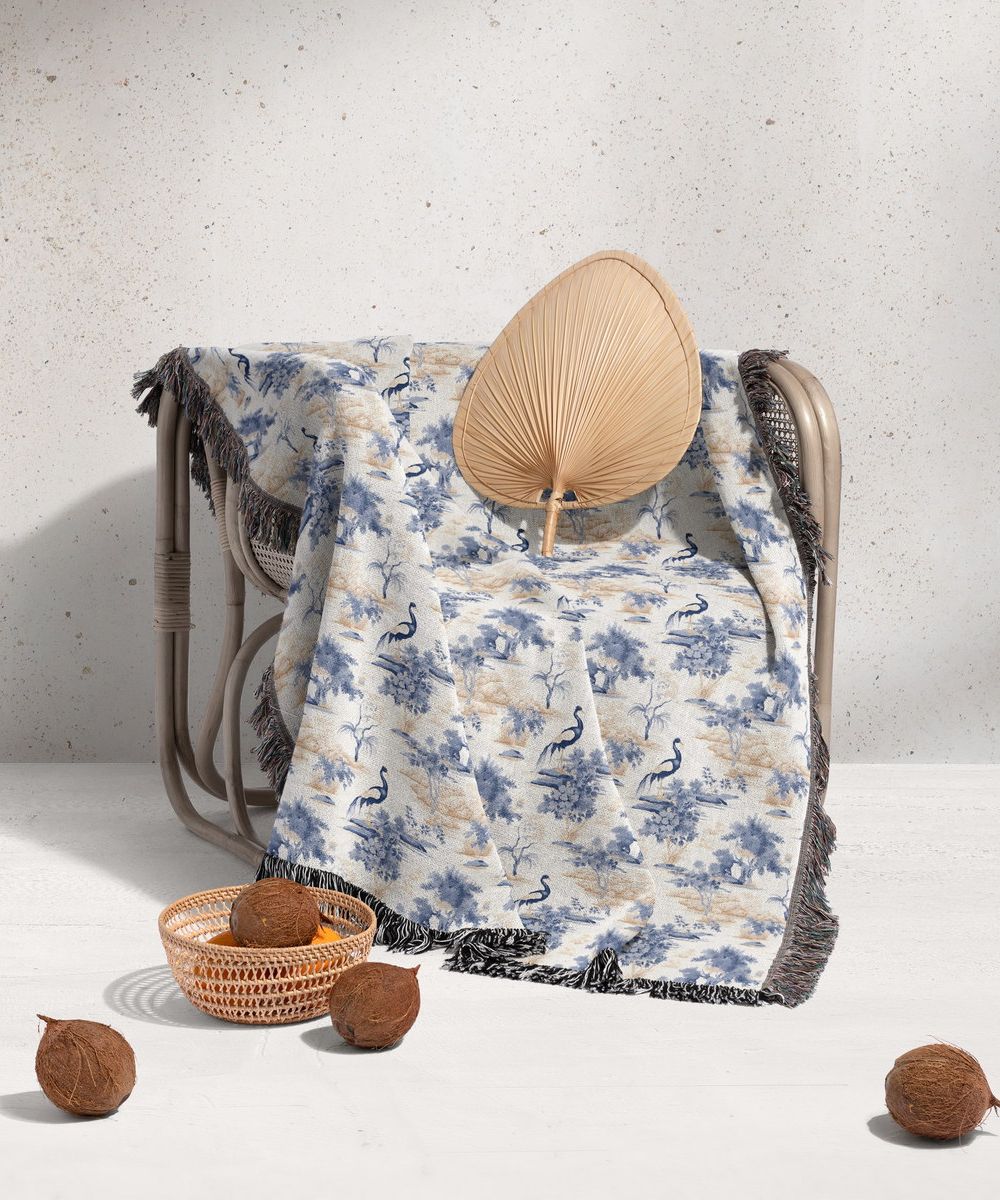 شال مبل ریش دار sofa shawl 182