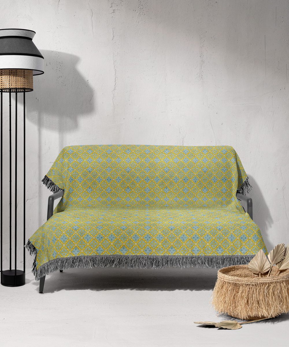 شال مبل ریش دار sofa shawl 184