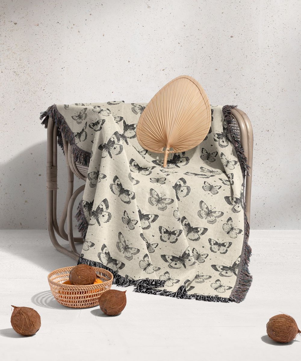 شال مبل ریش دار sofa shawl 190