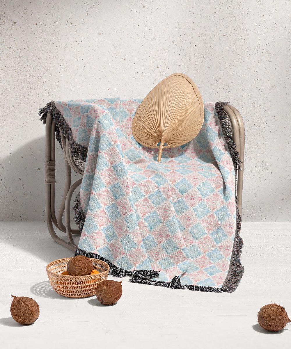 شال مبل ریش دار sofa shawl 192
