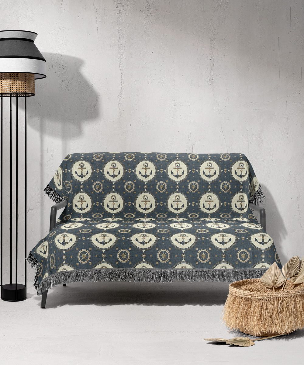 شال مبل ریش دار sofa shawl 193