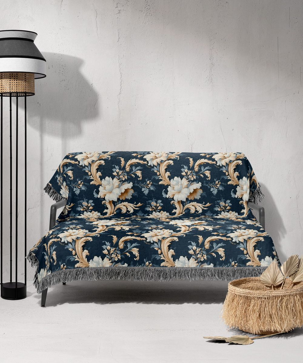 شال مبل ریش دار sofa shawl 194