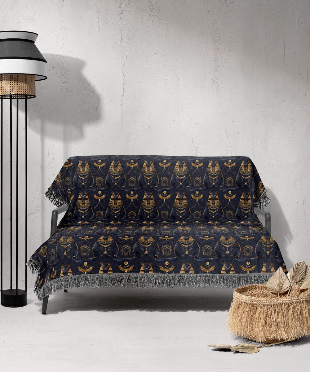 شال مبل ریش دار sofa shawl 195