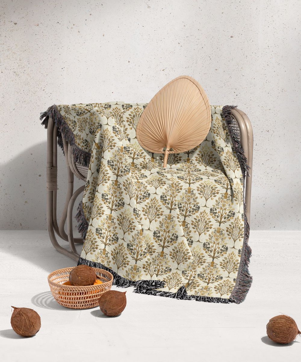 شال مبل ریش دار sofa shawl 198