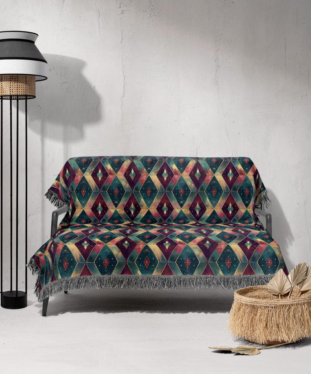 شال مبل ریش دار sofa shawl 199
