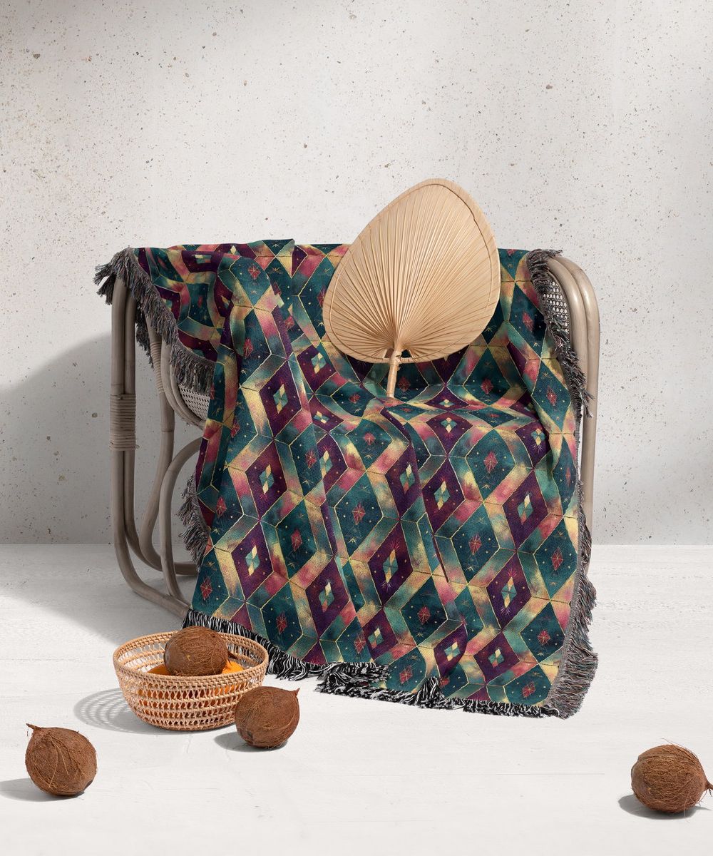 شال مبل ریش دار sofa shawl 199