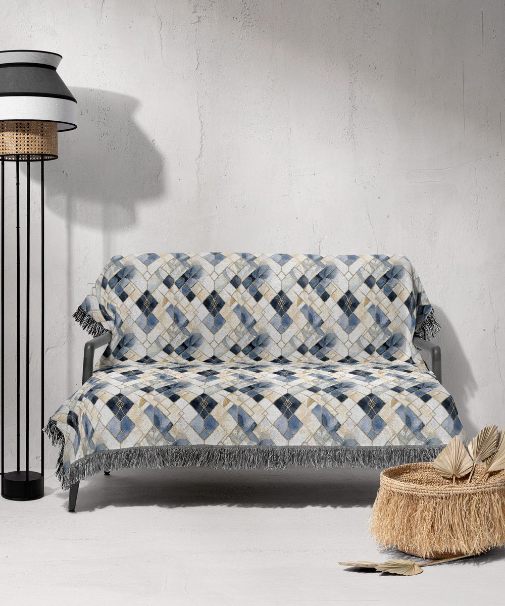 شال مبل ریش دار sofa shawl 202