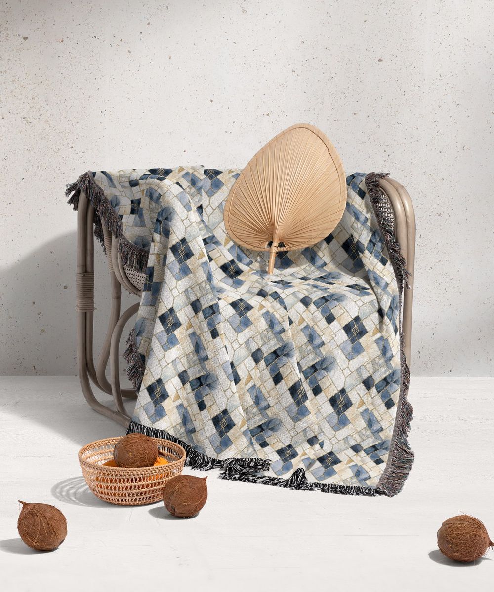 شال مبل ریش دار sofa shawl 202