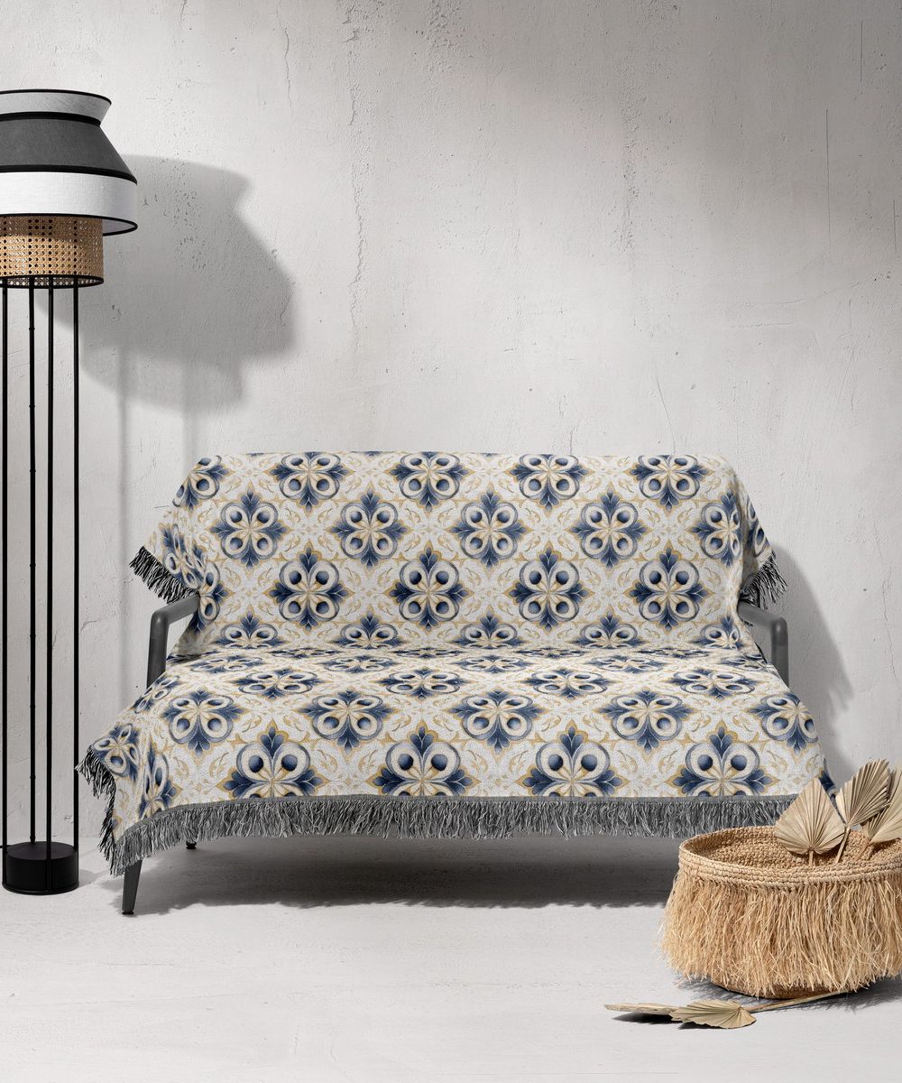 شال مبل ریش دار sofa shawl 203