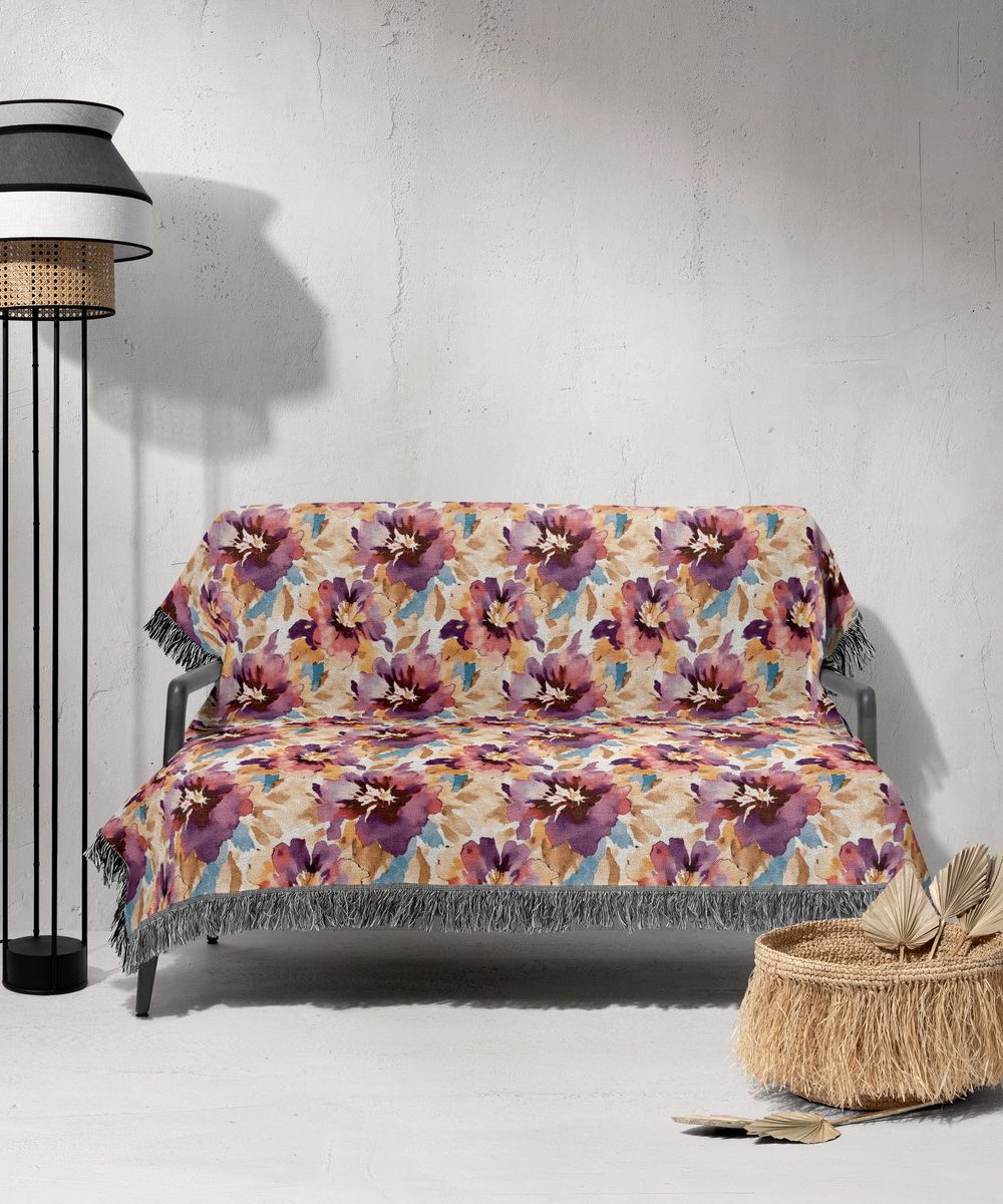 شال مبل ریش دار sofa shawl 213