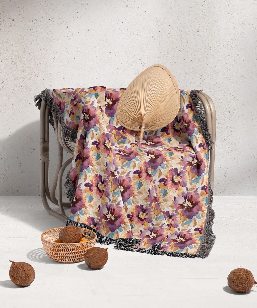 شال مبل ریش دار sofa shawl 213