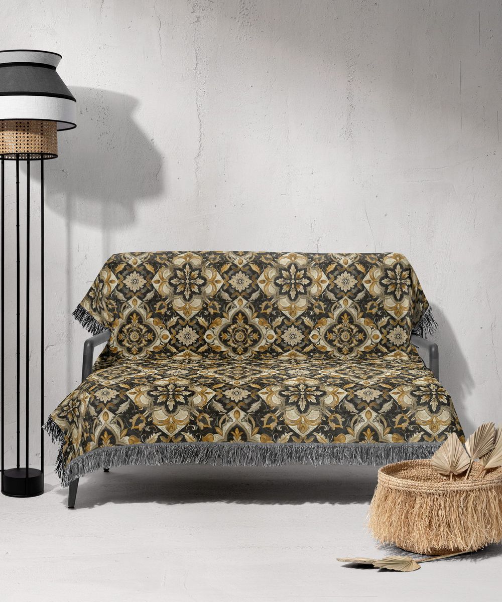 شال مبل ریش دار sofa shawl 214