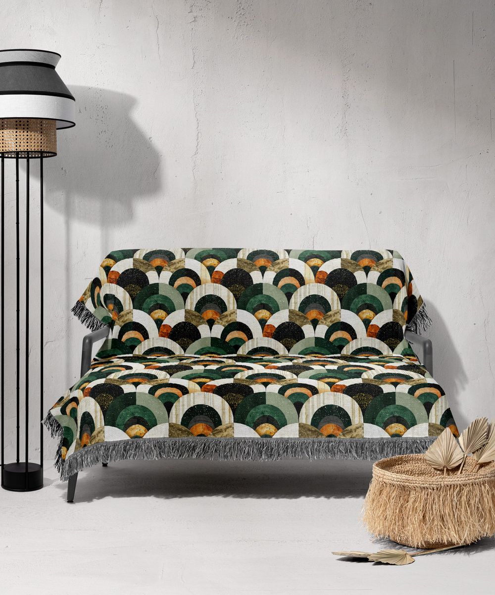 شال مبل ریش دار sofa shawl 219