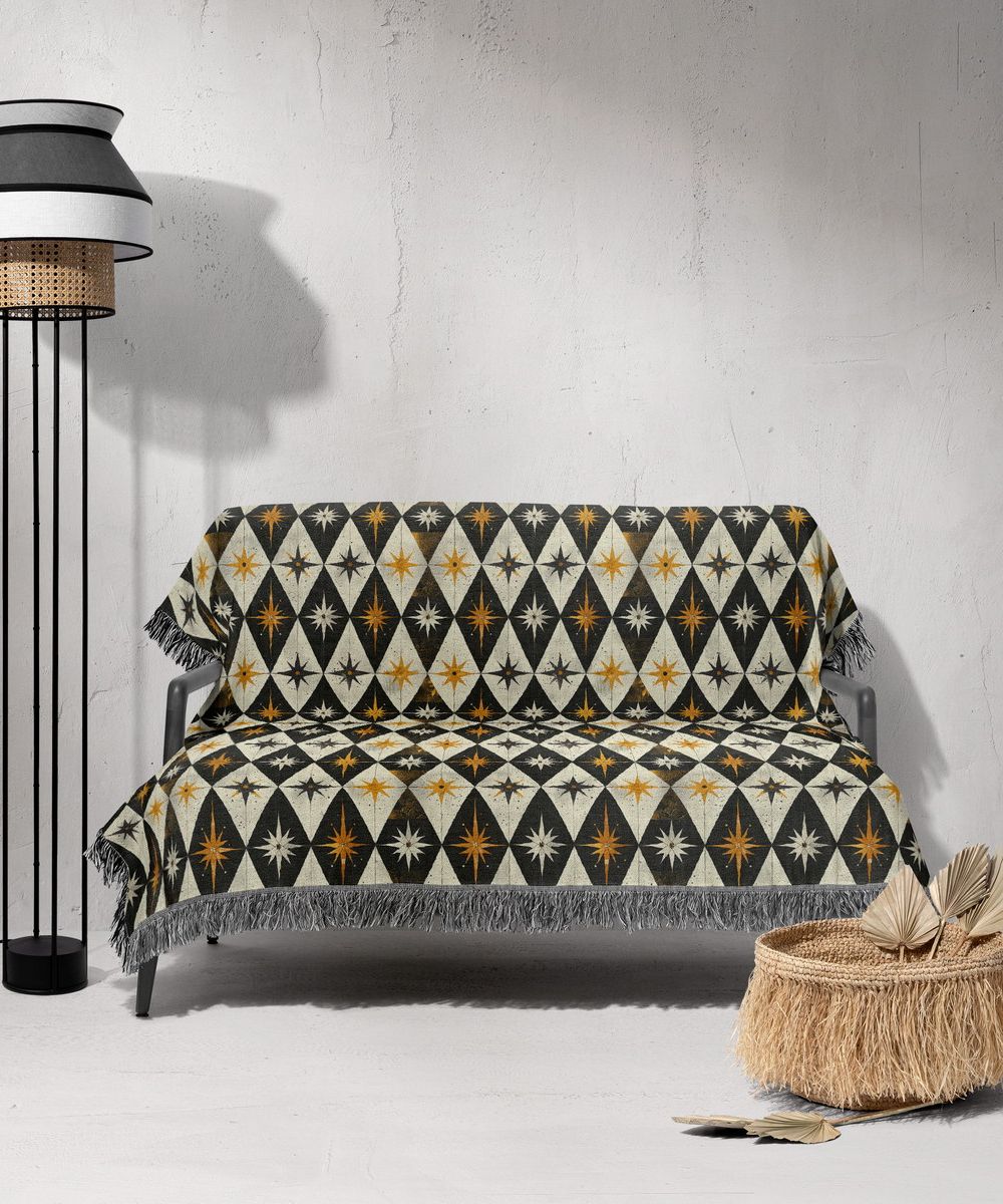 شال مبل ریش دار sofa shawl 220