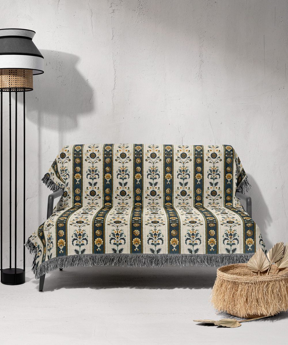 شال مبل ریش دار sofa shawl 221