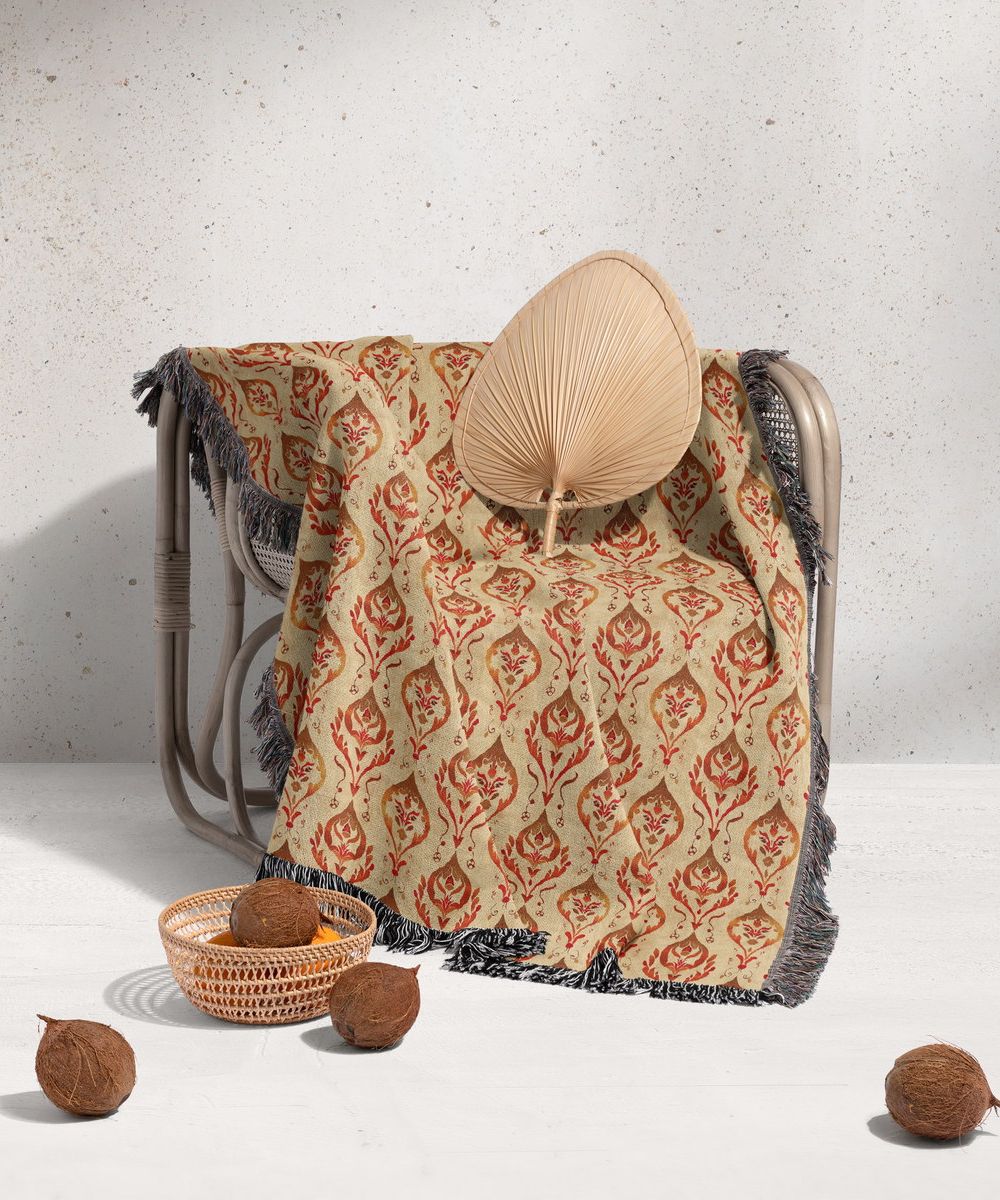 شال مبل ریش دار sofa shawl 224