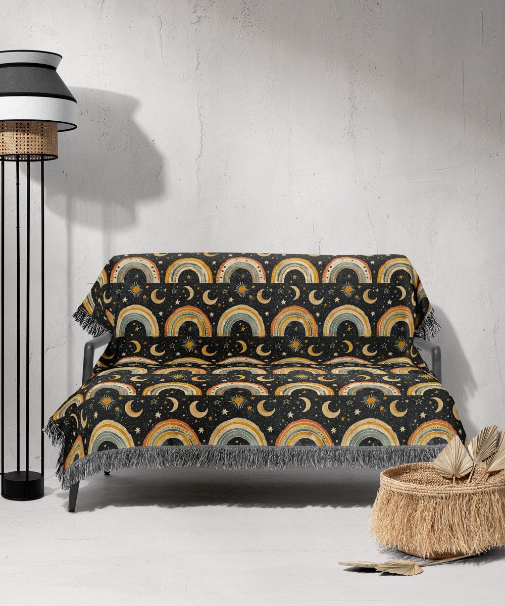 شال مبل ریش دار sofa shawl 227