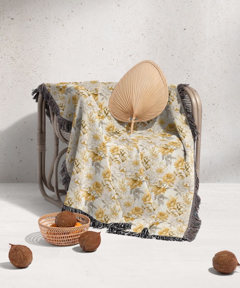 شال مبل ریش دار sofa shawl 238