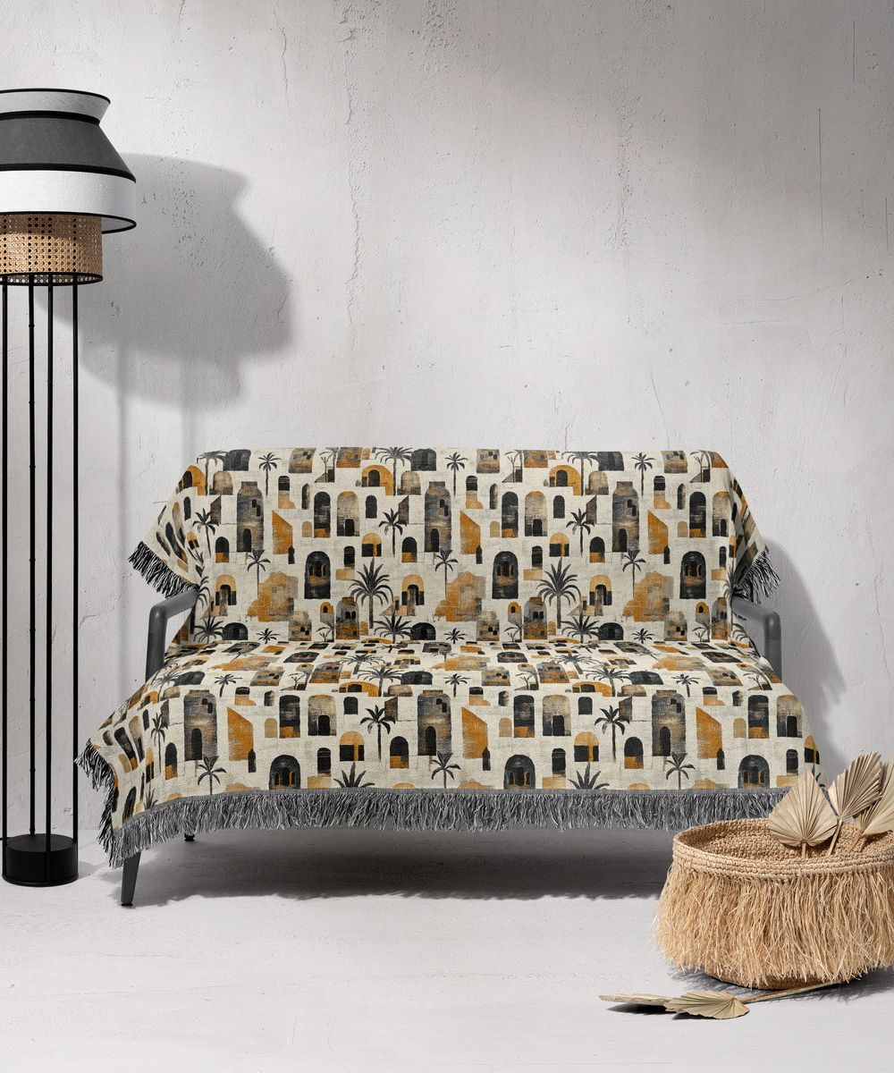 شال مبل ریش دار sofa shawl 239