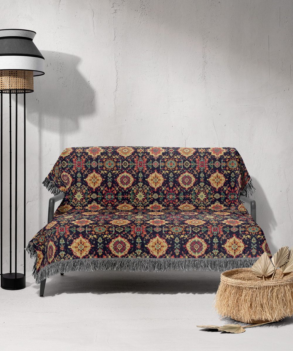 شال مبل ریش دار sofa shawl 241