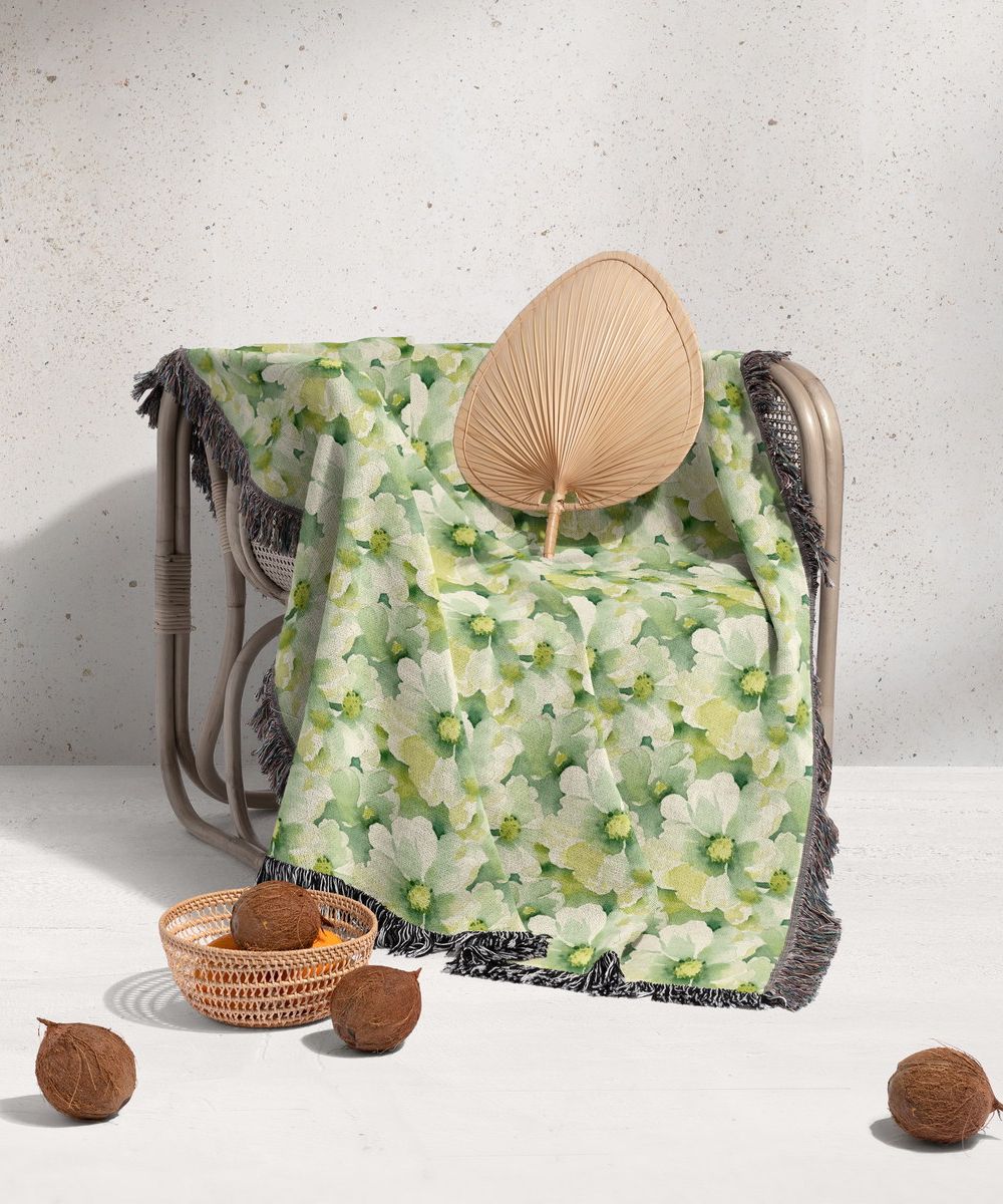 شال مبل ریش دار sofa shawl 245