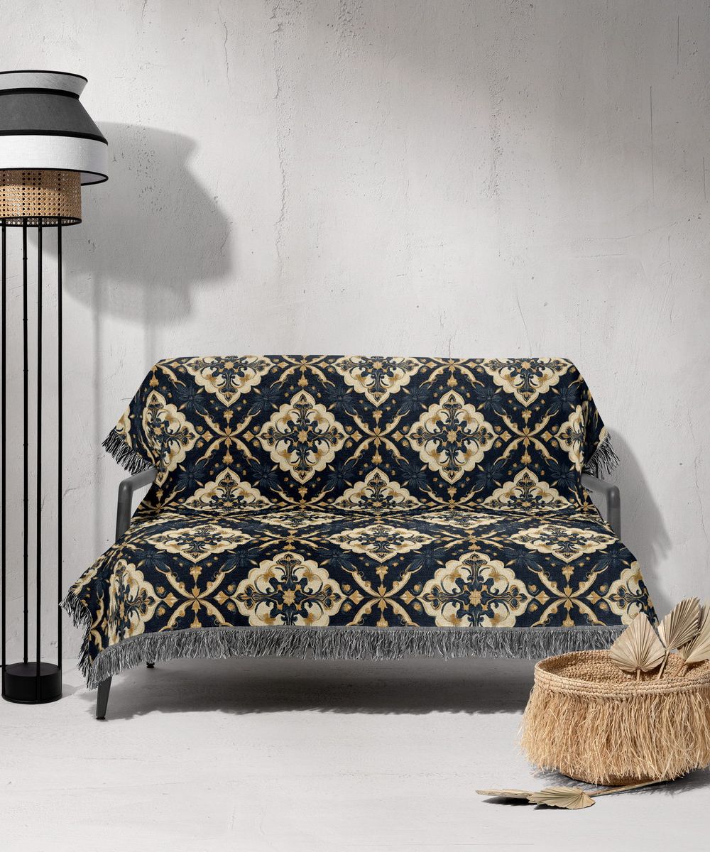 شال مبل ریش دار sofa shawl 248