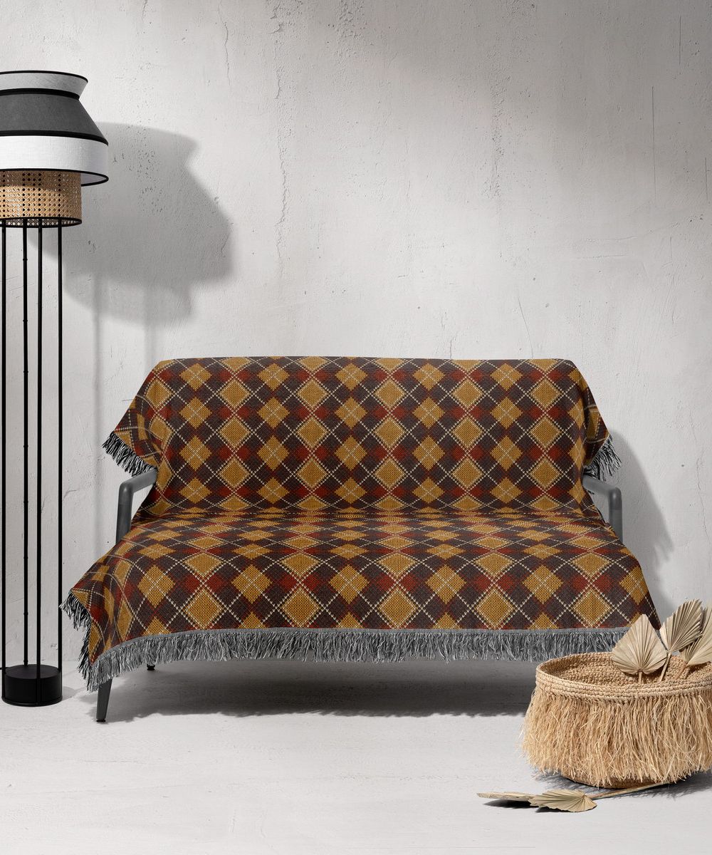 شال مبل ریش دار sofa shawl 252