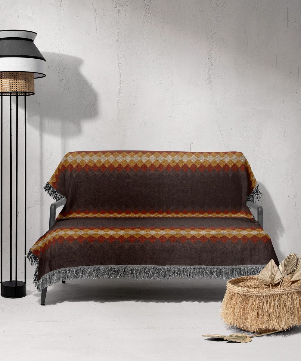 شال مبل ریش دار sofa shawl 253