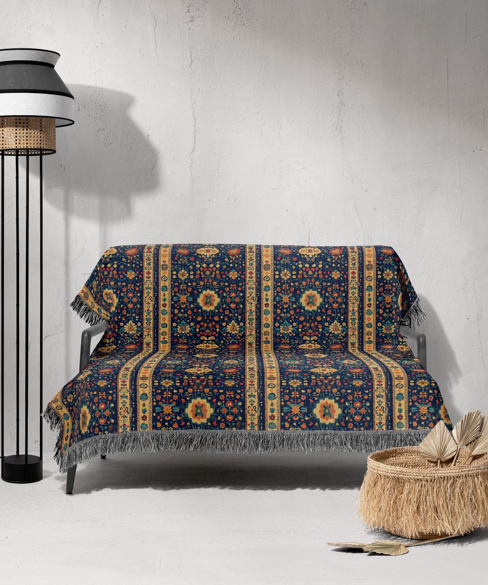 شال مبل ریش دار sofa shawl 257